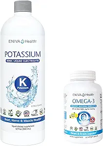 [BRSW2Y3YCJ5AK3Q6] Eniva Liquid Ionic Potassium (32oz) and Omega-3 Fish Oil (60 caps) Boost Metabolic Function, Energy and Immune System