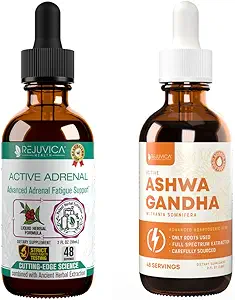 [BRSRMCAYCNYWO2AU] Active Adrenal + Active Ashwagandha - Support Adrenal Health + Energy - Liquid Delivery for Better Absorption - Rhodiola, Ashwagandha, B-Vitamins, Holy Basil & More!
