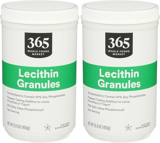 [BRSRAGT7BN6RYDQV] 전체 식품 시장의 365, Lecithin 과립, 15.9 Ounce (팩 2)