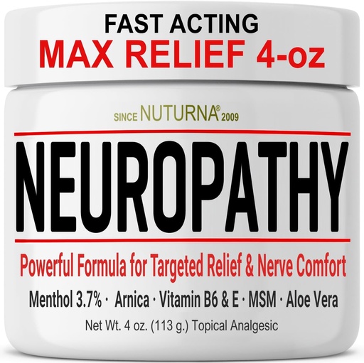 [BRSWGFINBV6WAFLF] Neuropathy Nerve Relief Cream - Perlakuan Cepat Max Relief untuk Kaki Kaki Kaki Feet Back - Ultra Kekuatan Menthol Arnica Aloe Vera MMS, Soothing Natural Nerve Comfort Relief, Paraben- Free 4 Oz