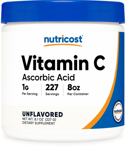 [BRSWIBIPA4PBKG3A] Nutricost Ascorbic Acid Powder (Vitamin C) 0.5 LBS (8 Ounce)