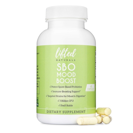 [BRSWGBAYA4MA22T5] Lifted Naturals Spore Based Probiotic Probiotics - SBO Mood Boost - Spore/Soil-Based - Digestion & Natural Mood Support - Histamine-Free - 60 Day Supply, Non-GMO, Dairy-Free, Gluten-Free, Vegan