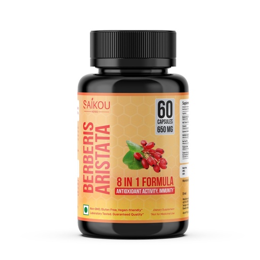 [BRSROAQKCIHGAYDU] Berberine HCL Extract 1300mg with Milk Thistle, Ceylon Cinnamon, Gymnema Sylvestre & Turmeric - 60 Capsules