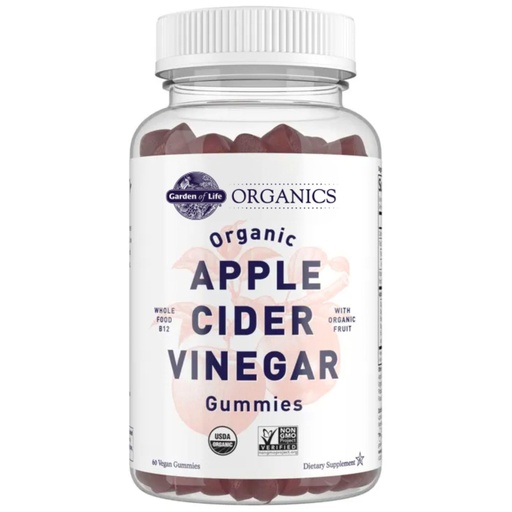 [BRSWYHQ3CECBSF3F] Garden of Life Organics Apple Cider Vinegar Gummies with Vitamin B12 – Organic ACV Gummy Vitamins, Vegan, Gluten-Free, Non-GMO, 60 Gummies