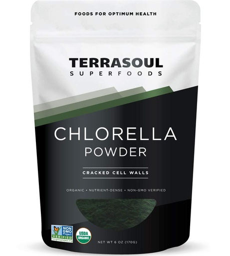 [BRSWGGACCEMAO2YU] Terrasoul Superfoods Organic Chlorella Powder (Cracked Cell Walls), 6 Ounces
