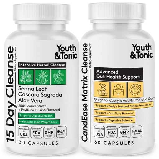 [BRSWYALQOQNRMADZ] Youth and Tonic 2pk Candida Support, 15 Day Gut and Colon Cleanse Detox