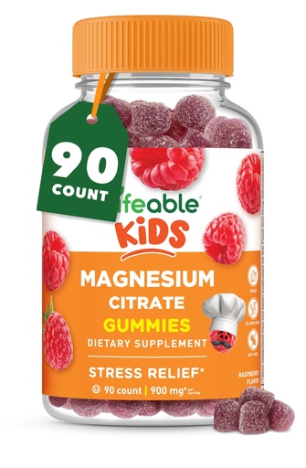 [BRSWYFD4BB6QG3Y2] Lifeable Magnesium Gummies for Kids | 900mg Magnesium Citrate | Great Tasting Kids Magnesium Supplement | Gluten Free Muscle Support and Stress Relief Chewable | 90 Gummies