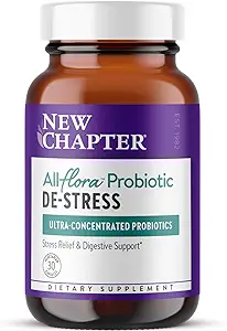 [BRSRAYI7BNYAMCT3] New Chapter All-Flora™ Probiotic De-Stress Formula with Clinical-Strength Ashwagandha - Dual-Action Probiotics for Digestive Health + Herbal Stress Relief Supplement*, 30 ct