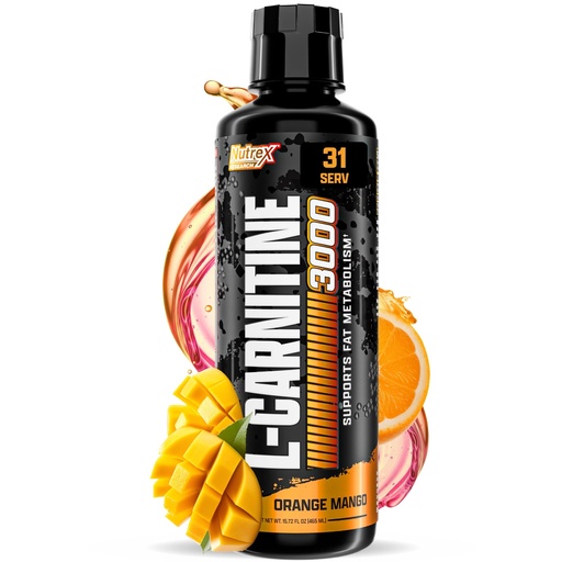 [BRSWGCT4CV6RU2A7] Nutrex Research Liquid Carnitine 3000 | Orange Mango | Stimulant Free | 31 Servings 16 Fl Oz