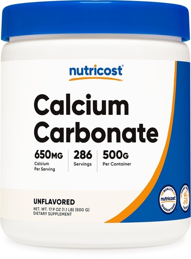 [BRSWGFT4BAMAMGT3] Nutricost Calcium Carbonate Powder 500 Grams
