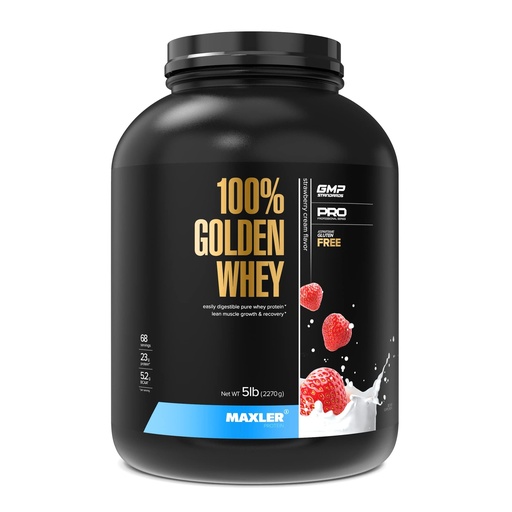 [BRSW2BDRPN5BSYL4] Maxler 100% Golden Whey Protein - 23g of Protein per Serving - Whey Protein Powder for Pre Post Workout - Fast-Absorbing Whey Concentrate, Isolate & Hydrolysate Blend - Strawberry Cream 5 lb