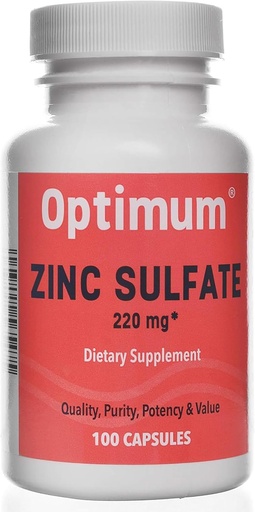 [BRSWY2QKO4BW2YD6] Zinc Sulfate 220 mg 100 Count Capsules | Dietary Supplement