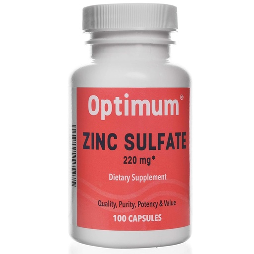[BRSWY2QKO4BW2YD6] Zinc Sulfate 220 mg 100 Count Capsules | Dietary Supplement