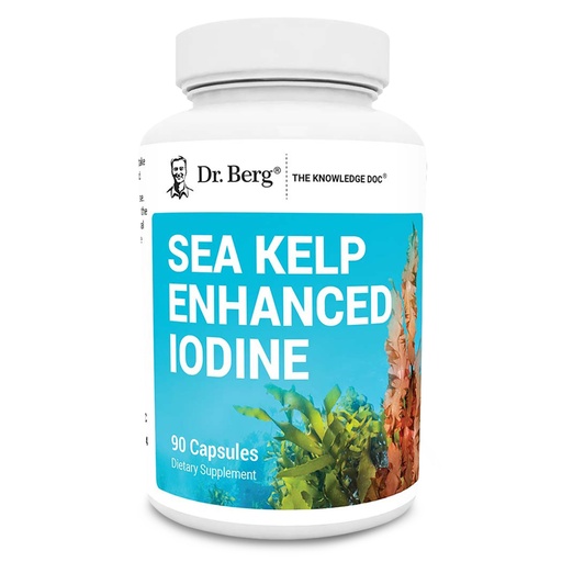 [BRSROFTQOF7WK2DB] Dr. Berg Sea Kelp Enhanced Iodine - 200 mcg of Premium Iodine - Seaweed Blend Includes Klamath Blue-Green Algae & Sea Kelp - 90 Capsules