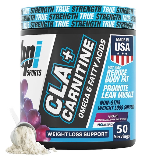 [BRSRAGDYCJ4AMG37] BPI Sports CLA+Carnitine – CLA L Carnitine & Linoleic Acid – L Carnitine Supplement for Weight Loss, Metabolism & Lean Muscle – Caffeine Free – Grape – 50 Servings – 12.34 oz