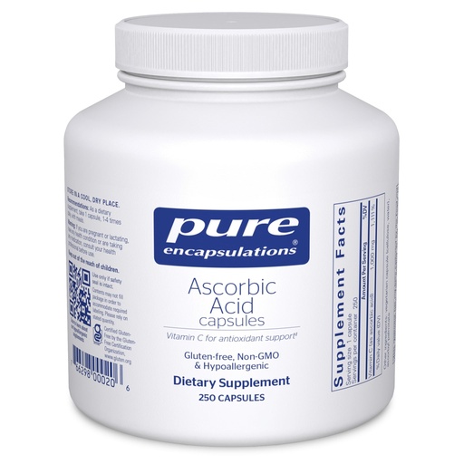 [BRSWIY36CJ6GCGTU] Pure Encapsulations Ascorbic Acid Capsules - 1,000 mg Vitamin C - Antioxidant & Immune Support* - High-Potency Vitamin C - Vegan & Non-GMO - 250 Capsules