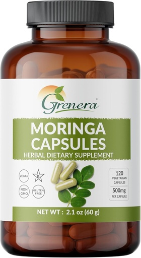 [BRSWIEIDAEMQKETO] Organ Moringa Capsules — 120 count - Pure Moringa Oleifera Leaf Powder Pills - Natural Superfood supplement - Herbal Energy " Antioxidant Support - Vegan, Non-GMO, single Origin Malunggay