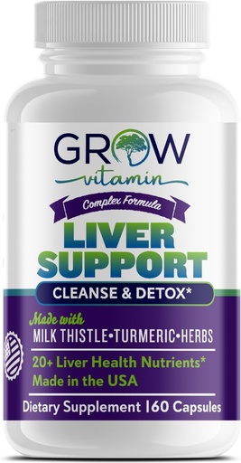 [BRSW2GI5BUCROFDG] grow vitamin Liver Cleanse Detox Capsules w/Unique Blend of Milk Thistle, Artichoke & Dandelion Extract - Liver Supplement Includes Turmeric, Beetroot & Choline - 60 Capsules