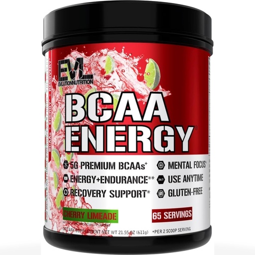 [BRSWGFQBCR5Q22D7] EVL BCAAs Amino Acids Powder - BCAA Energy Pre Workout Powder for Muscle Recovery Lean Growth and Endurance - Rehydrating Post Workout Recovery Drink with Natural Caffeine - Cherry Limeade