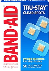 [BRSWIHYGBEORYHT6] Band-Aid Brand Tru-Stay Clear Spots Bandages for Discreet First Aid, All One Size, 50 Count