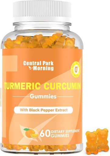 [BRSRAFAZB4IRMHTH] Turmeric Curcumin Gummies, Extra Strength Joint Support Gummies with Turmeric Curcumin, Vegan Non-GMO, Dietary Supplement, 60 Count
