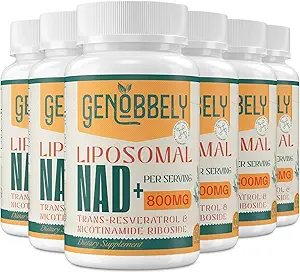 [BRSRMBQNOF6WOFDP] 800 mg Liposomal NAD+ Supplement with Nicotinamide Riboside 200 mg, Trans-Resveratrol 100 mg - True NAD Supplement for DNA Repair, Healthy Aging, Brain Function - 360-Day Supply