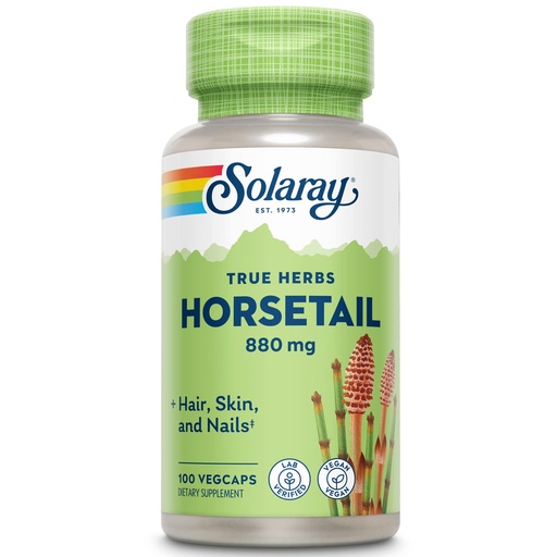 [BRSWIYQAO4FGM2LC] Solaray Horsetail 880 mg - Horsetail Supplement with Natural Silica, Aerial Horse Tail Grass Capsules, Herb Vitamins for Overall Health - 100 Vegan Capsules