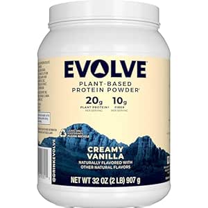 [BRSWKYT6OINRSA3O] Evolve Plant Based Protein Powder, Vanilla Bean, 20g Vegan Protein, Dairy Free, No Artificial Flavors, Non-GMO, 10g Fiber,   Exclusive, 2 Pound (Packaging May Vary)