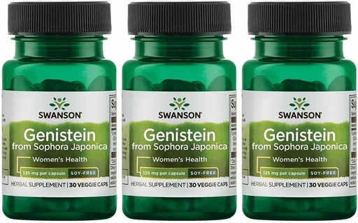 [BRSWGFD3B4AQEAI7] Swanson Soy-Free Genistein - Plant-Based Natural Supplement for Women - Comfort & Balance - (60 Veggie Capsules, 125mg Each) 3 Pack