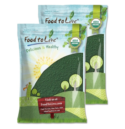 [BRSWGH3RCINA2FLD] Food to Live Organic Spirulina Powder, 16 Pounds — Non-GMO, Kosher, Raw Blue-Green Algae, Vegan Superfood, Bulk, Non-Irradiated, Pure Vegan Green Protein, Rich in Vitamins & Minerals, Great for Drinks