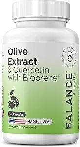 [BRSROAD5CQAQIHLL] Balancebreens Olive Leaf Extract & Quercetin 400mg with Bioperine, 60 Capsules - Immunity Booster