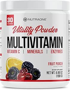 [BRSWGAIDBEFRSFDP] NutraOne Vitality Vitamin Powder Powdered Vitamin and Mineral Supplement (Fruit Punch - 30 Servings)