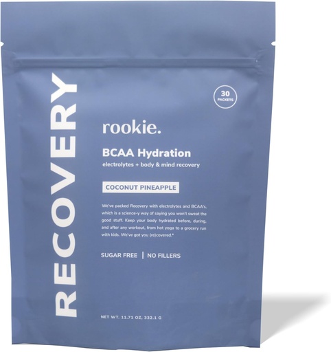 [BRSROYANCAIQOC34] Rookie Wellness Recovery BCAA - Electrolyte and BCAA Powder with 5 g of Branched Chain Amino Acids for Muscle Recovery, Electrolytes for Hydration, & Only 10 Calories (30 Servings, Coconut Pineapple)