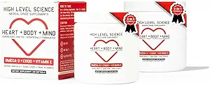 [BRSRAGILOBYBOCI3] High Level Science CoQ10, Omega-3, Vitamin E, Cardiologist Formulated for Heart + Body + Mind Health, DHA/EPA, Antioxidant for Energy, Superior Bioavailable Fish Oil, Gluten Free, 60 Softgels - 2 Pack