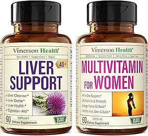 [BRSRAGI5BMBBM3LV] Liver Cleanse Detox & Repair Milk Thistle Supplement for Adults Over 40 & Multivitamin for Women