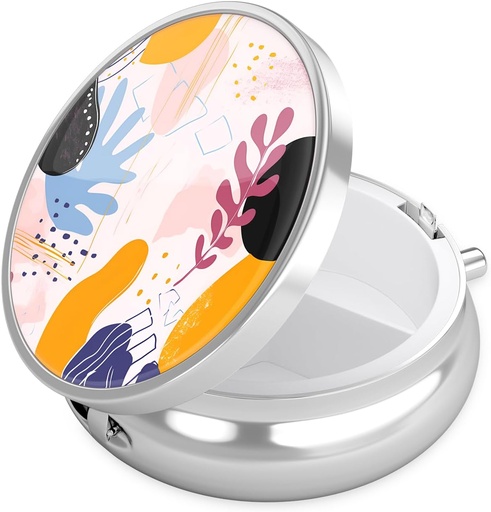 [BRSRAZINCUBBSHLD] Nipichsha Pill Box, Small Pill Case for Purse & Pocket, Cute Travel Medicine Organizer, Portable Medicine Container Holder to Hold Vitamins, Medication, Fish Oil & Supplement, Floral Fantasy