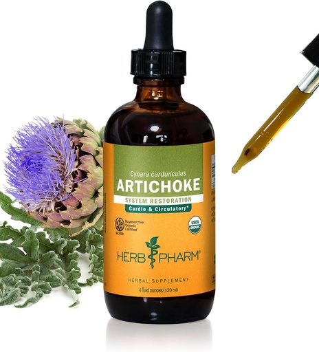 [BRSWIY37AEFQ2GD2] Herb Pharm מוסמך אורגני Artichoke לחלץ עבור Cardiovascular ו- Circulatory תמיכה - 4 Ounce