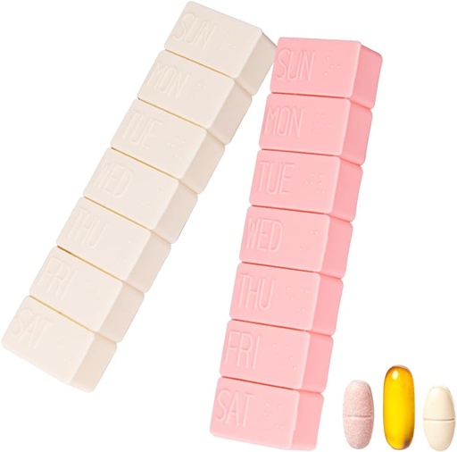 [BRSWYYDQB4NGYEYV] sanderala 2Pack Weekly Pill Organizer,Extra Large 7 Days Pill Cases Travel Daily Pill Box for Fish Oil, Calcium Tablets Supplements and Other Vitamin Pill