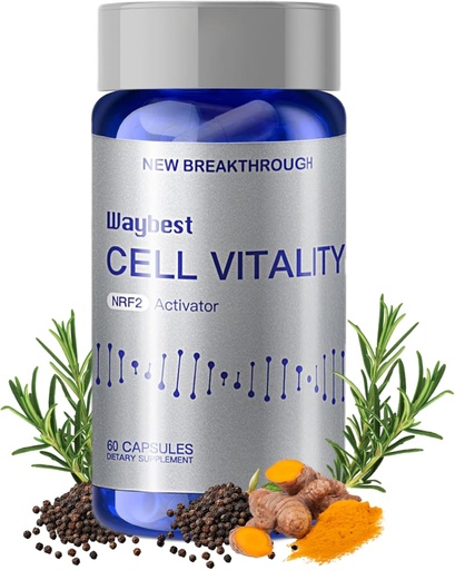 [BRSROAYBDIMRQC36] NRF2 Activator Antioxidant Supplements for Cell Vitality by Waybest,60 Capsules(1 Bottle),Reduce Oxidative Stress by 40% in 30 Days,Blend of 5 Herbal Phytonutrients Ingredients,Support Immune,Skin,DNA