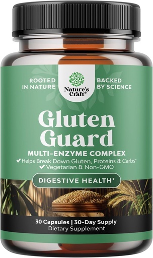 [BRSRAGAZAB5AIDQV] Fast Acting Gluten Digestive Enzymes for Intolerance - Gluten Digestive Enzymes for Women & Men for Debloat with DPP IV Blend Plus Lipase Amylase Bromelain for Gut Health & Digestion Support - 30 Ct