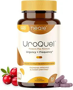 [BRSROBADAAMW2E3L] UroQuel - Natural Bladder Control Cranberry Supplement - Reduce Bathroom Urgency, Frequency, Incontinence, with Flowens - OBGYN Formulated - Cranberry Pills for Women & Men - by Heale - 30 Capsules