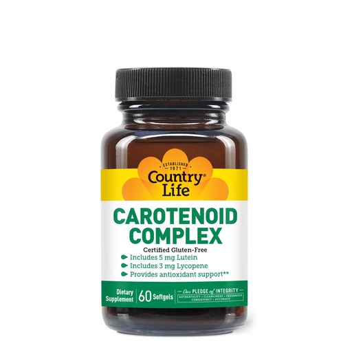 [BRSWIYY4CAGWCCD2] Country Life Carotenoid Complex with Lutein, Lycopene and Astaxanthin, 60 Softgels, Antioxidant Support