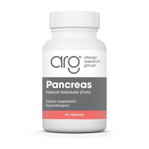 [BRSWIYQEPMBWAELM] Allergy Research Group ARG Pancreas Natural Glandular - Supports Healthy Pancreas, Immune & Digestive Activity - 425 mg per Serving - Freeze Dried Tissue from Pork - 60 Servings - 60 Capsules