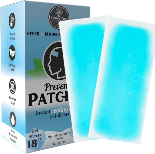 [BRSROBIECB6REAI2] 18 Cooling Gel Head Strips for Headache, Fever, and Discomfort: Preventa Patches