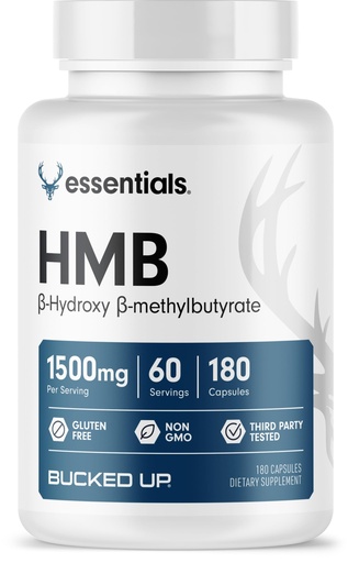 [BRSW2BQPDEDRQELP] Bucked Up HMB (Beta-Hydroxy Beta-Methylbutyrate) 1500mg Per Serving, Essentials (60 Servings, 180 Capsules)