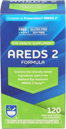 [BRSROZT7CEIRA3TK] Rite Aid AREDS 2 Softgels - 120 Count, Macular Support for Eye and Vision Health, Contains Lutein, Vitamin C, Zeaxanthin, Zinc & Vitamin E, Gluten Free and Soy Free