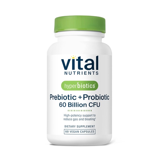 [BRSWYZL3A4OWGCY7] Hyperbiotics Vital Nutrients Prebiotic and Probiotic for Women and Men | 60 Billion CFU | Pre and Probiotics Supports Digestive Health, Constipation, Diarrhea, Gas & Bloating | 60 Vegan Capsules