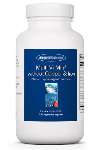 [BRSWIYAKO4NAOD3G] Allergy Research Group Multi-Vi-Min Without Copper & Iron - Multivitamin for Men & Women, Mineral Complex, Active Nutrients, with Iodine - 150 Count