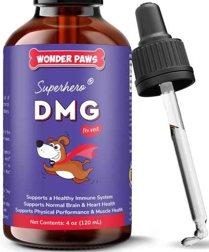 [BRSRAYD6DEIWME3B] Premium DMG for Dogs – DMG Liquid to Support Immune Health, Skin, Stamina, Muscles, Stress & Performance - Dimethylglycine (DMG) for All Ages, Sizes & Breeds – 4oz