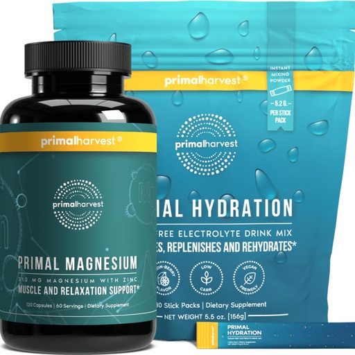 [BRSROGA6AQNBG232] Hydration Powder & Magnesium Complex Supplements for Men by Primal Harvest, Bundle